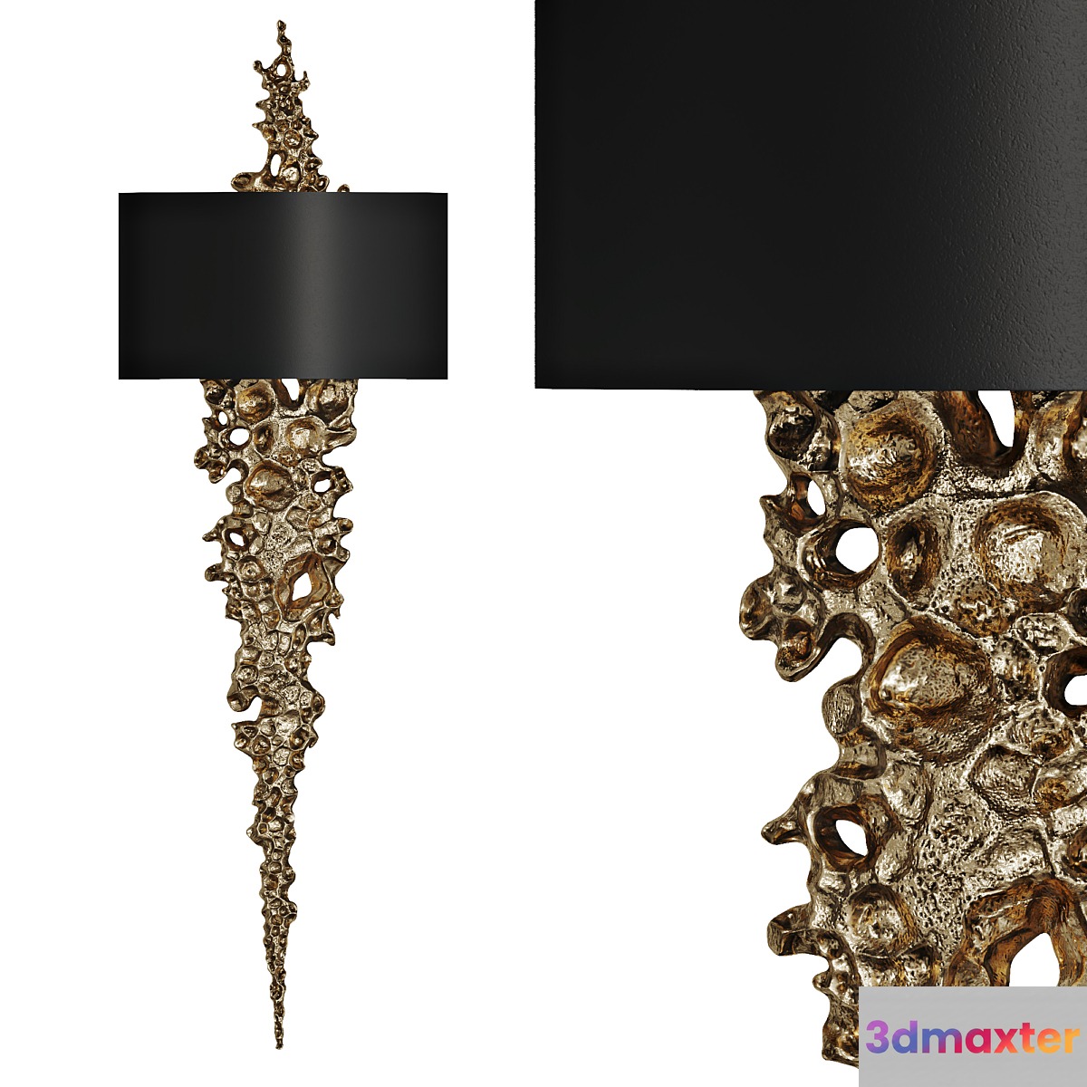 Gold wall light LAVA Vetvi store 3D Max