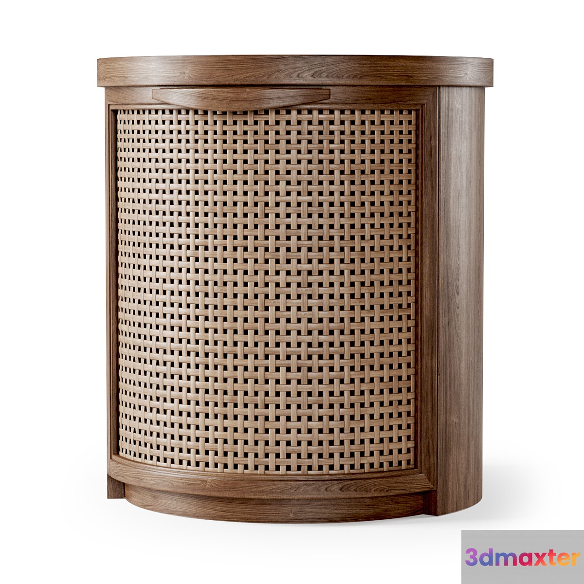 Wooden side table _ Rattan bedside table