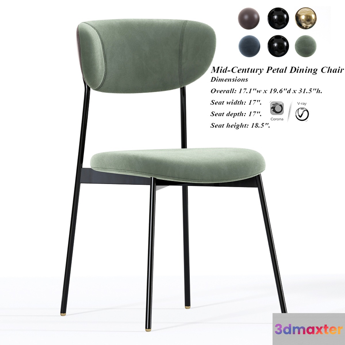 Mid-Century Petal Dining Chair - No.3