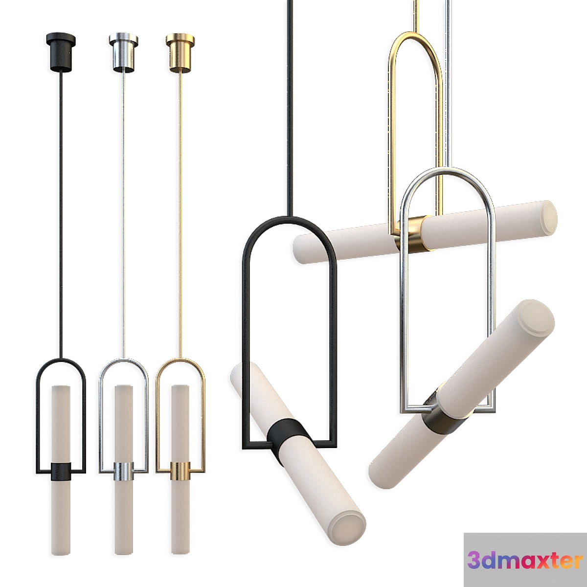 Circa Calumn Pendant set 3D Max