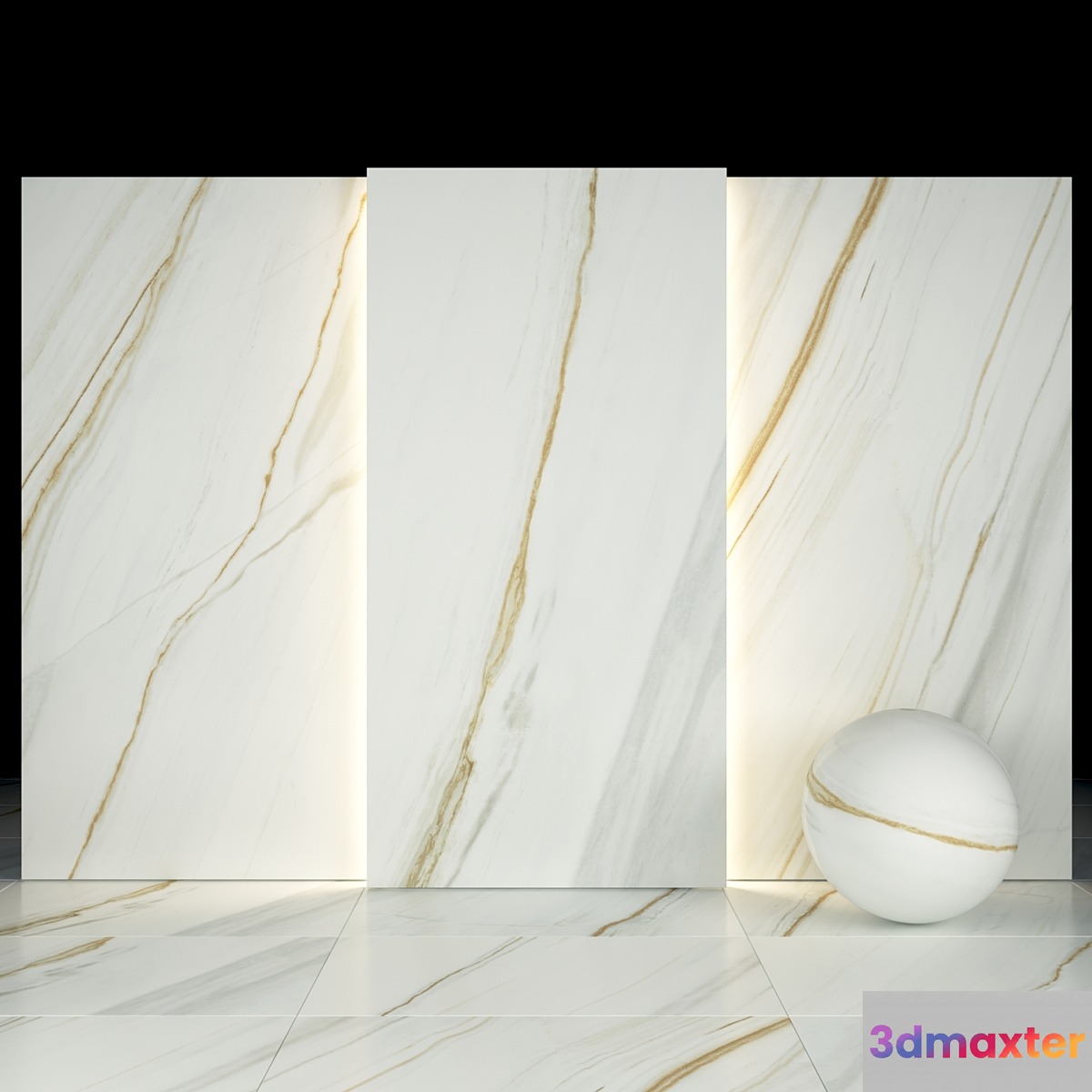 White Pentelicus Marble 3D Max