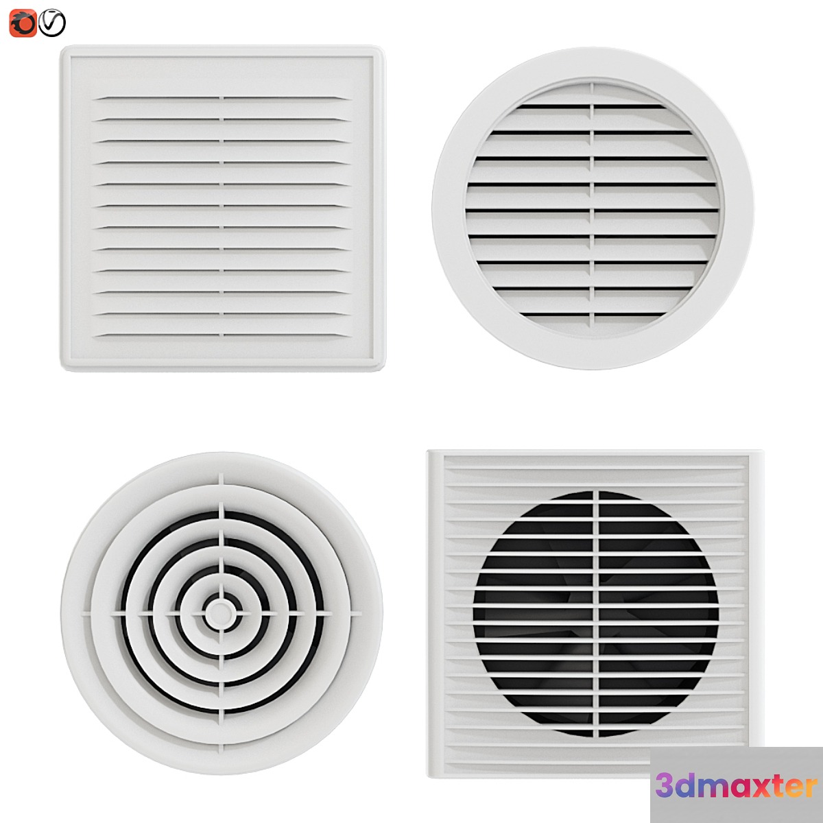 Set of ventilation grilles