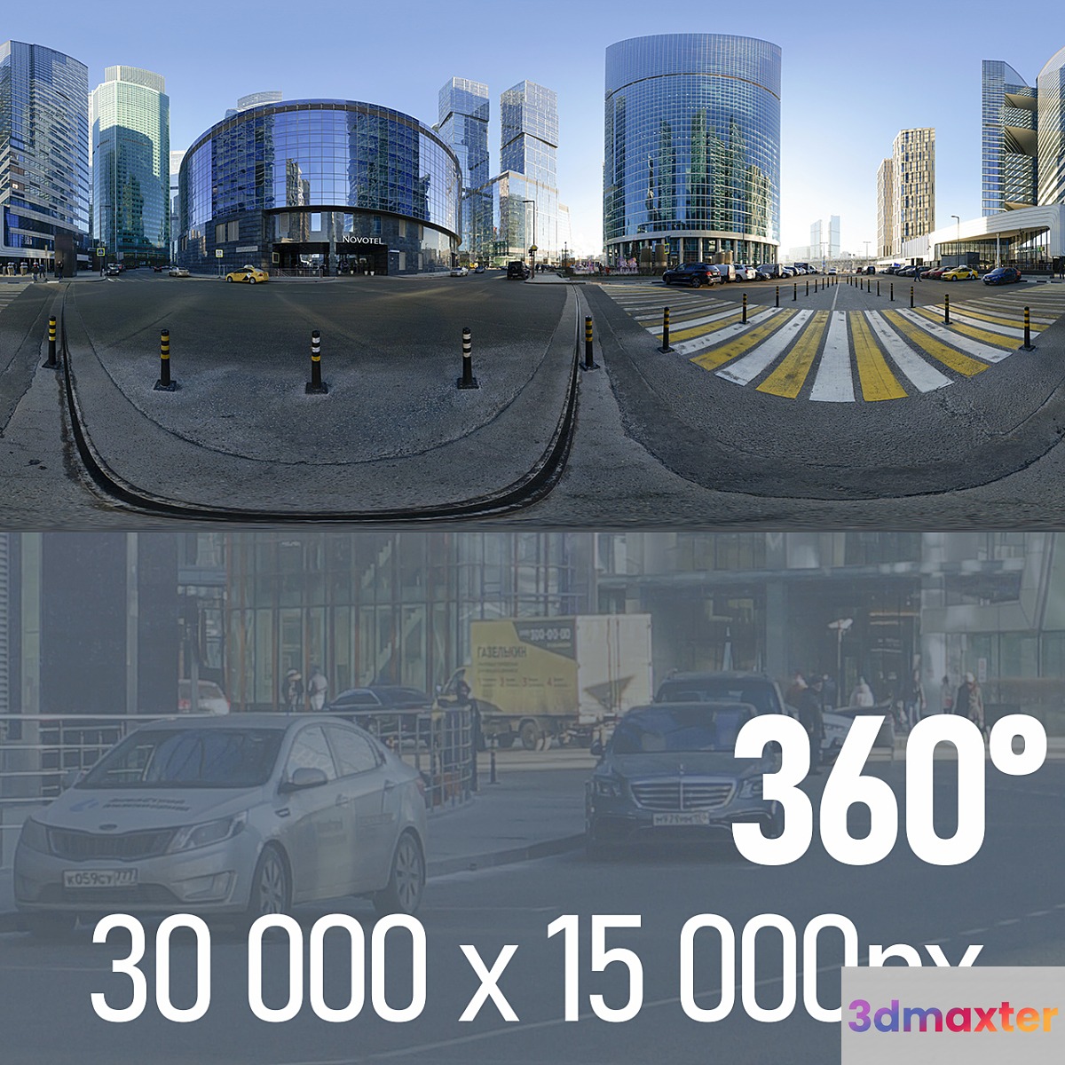 Panorama 360. Moscow City. View of the Novotel.