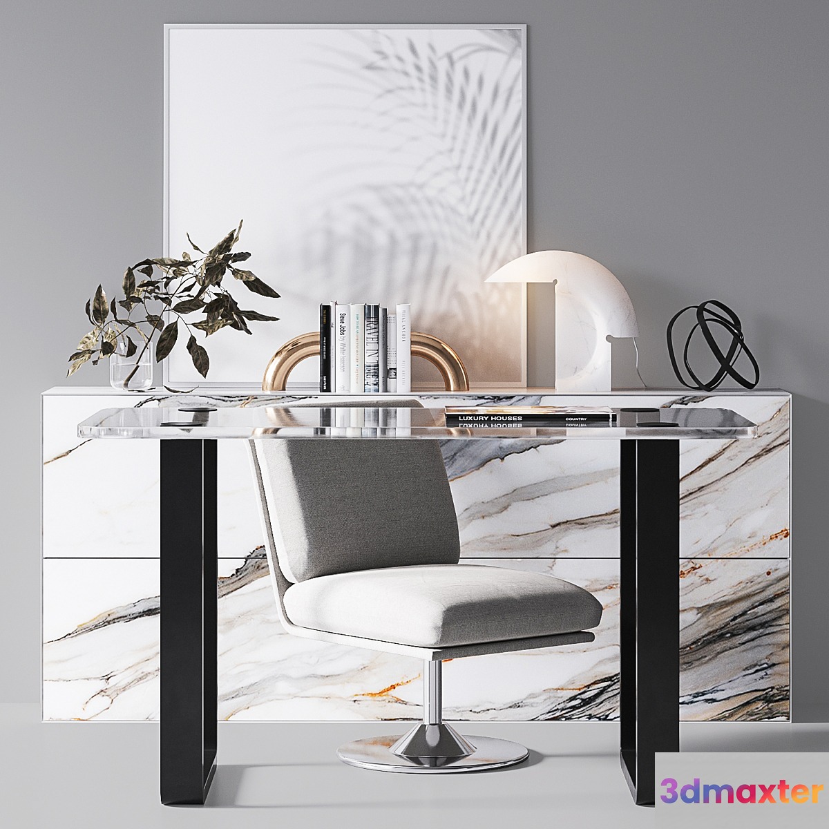 CB2 Swivel Pedestal Chair & Clean Links Table set