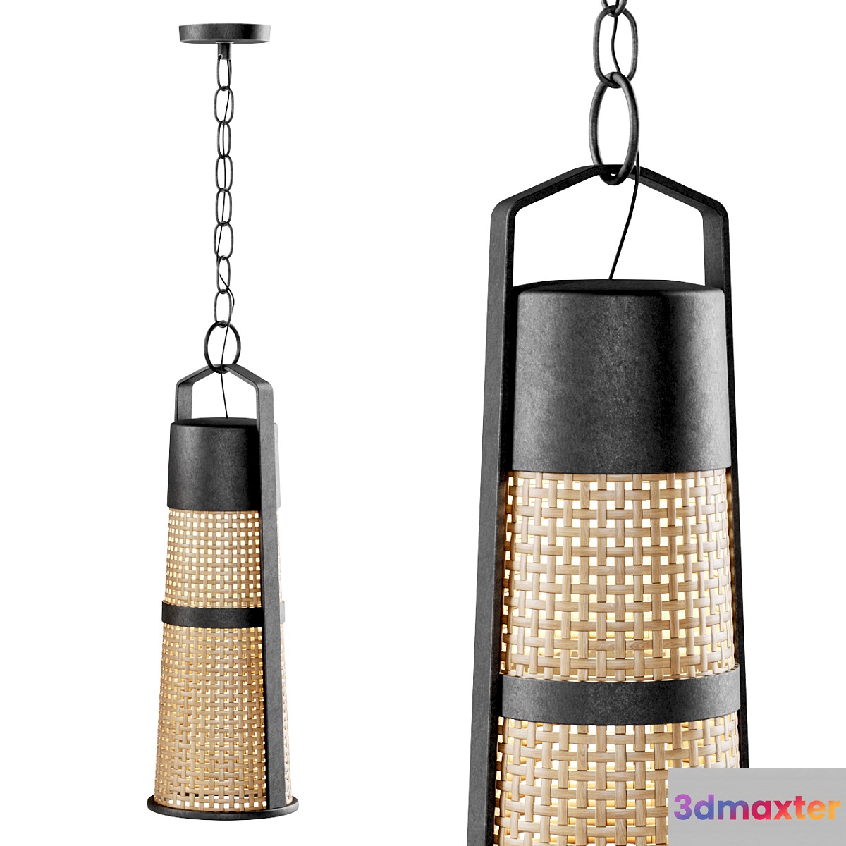 Hanging rattan lamp H400 _ Hanging rattan lamp 3D Max