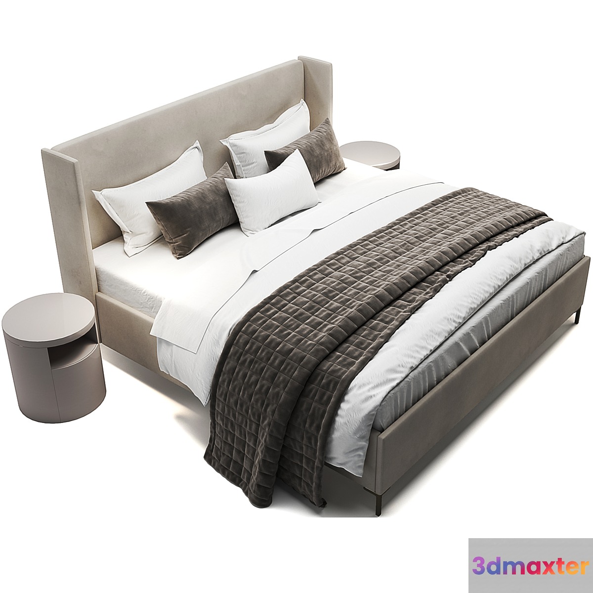 Jake Upholstered Storage Platform Bed 3D Max