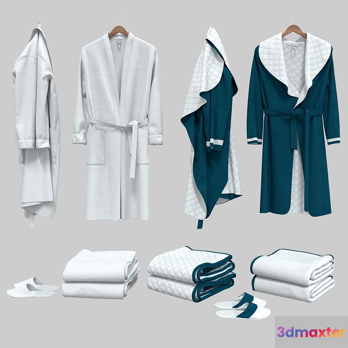 bathrobe towel slippers