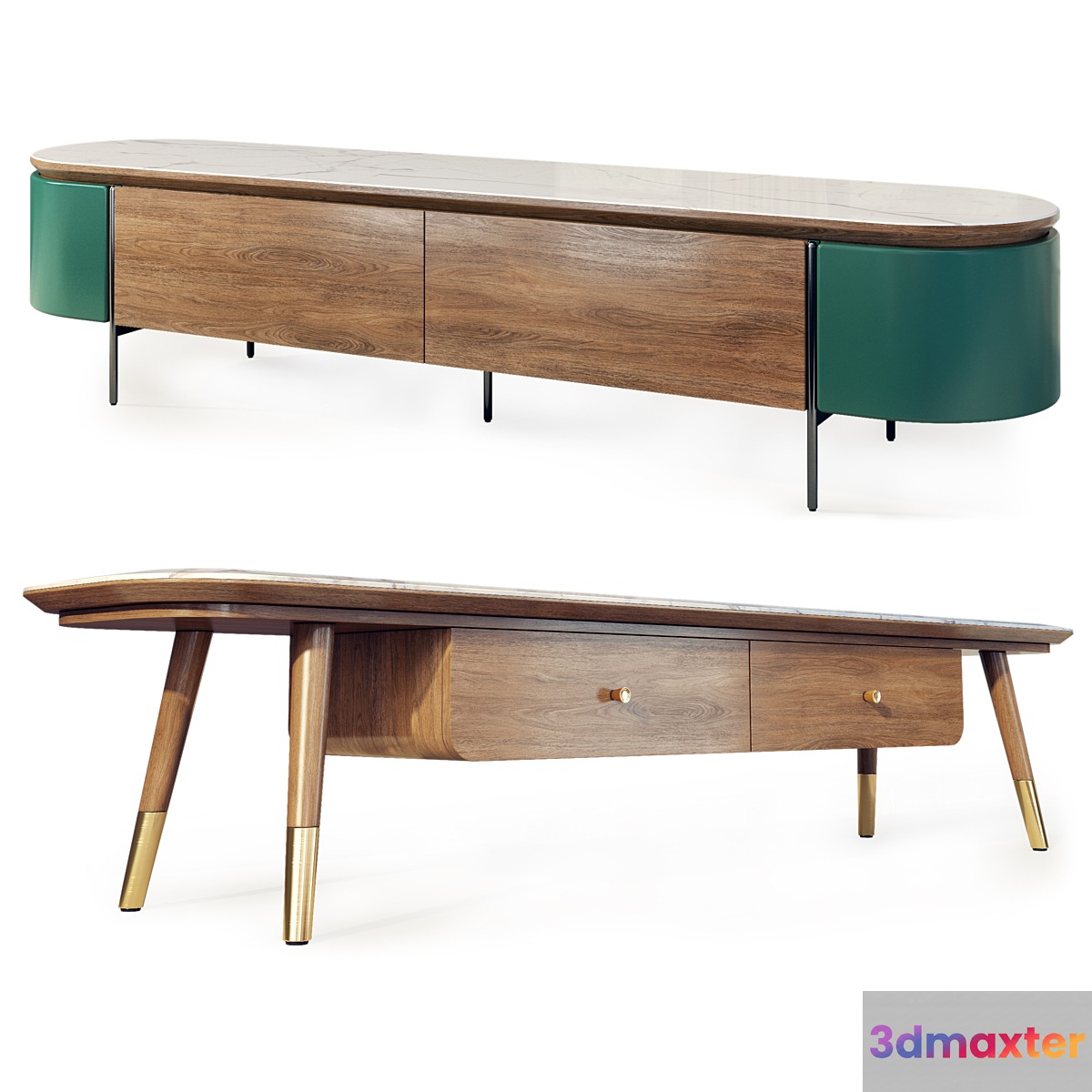 Chest of drawers and TV stand Modern 02. Sideboard Tvstand by LaLume 3D Max