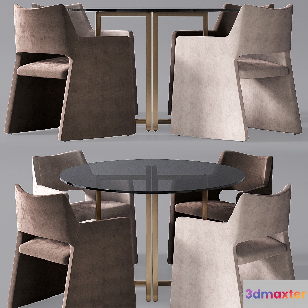 CB2 Foley Mink Velvet Dining Chair & Silverado 47 