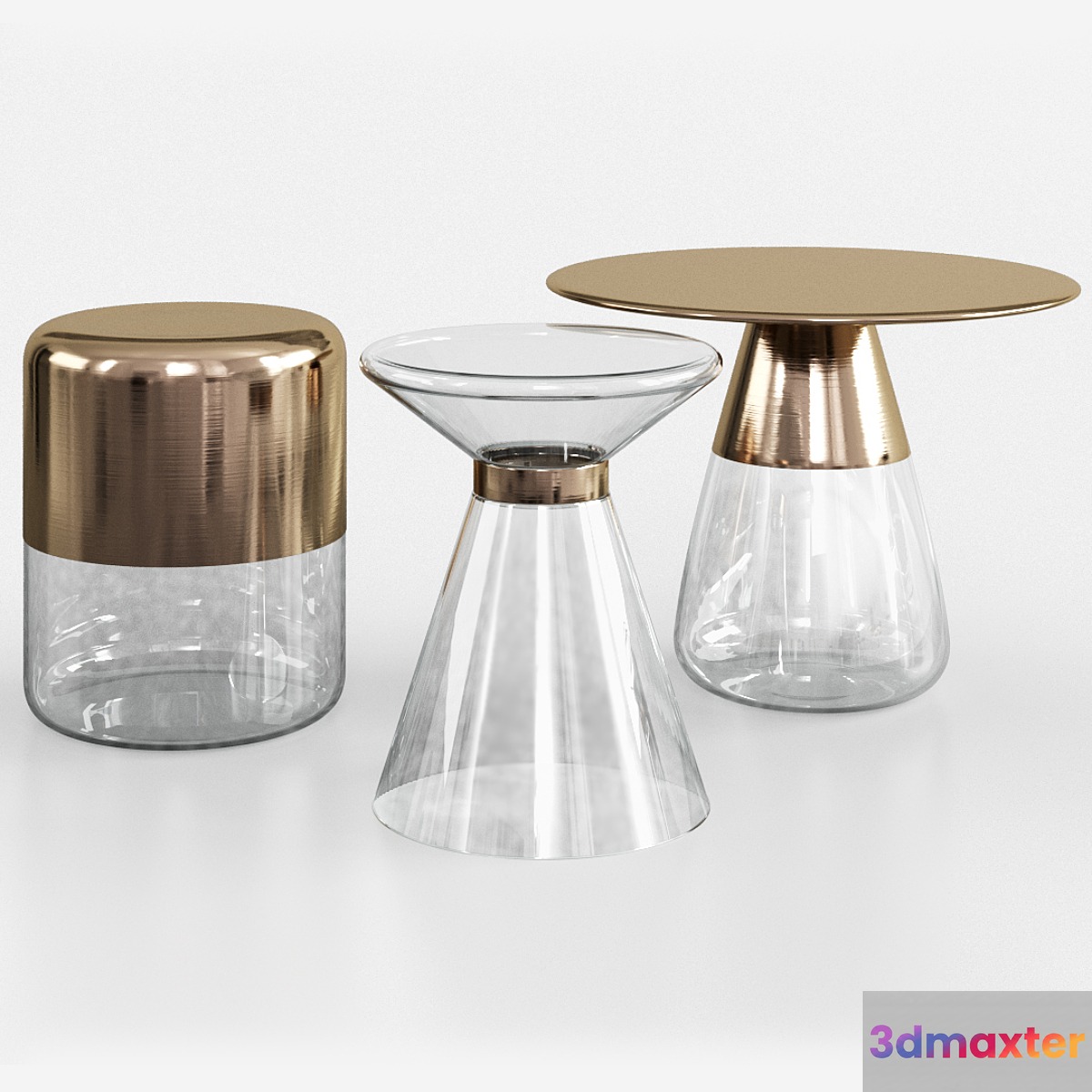 Maisons du Monde glass and gold metal side table - No.4