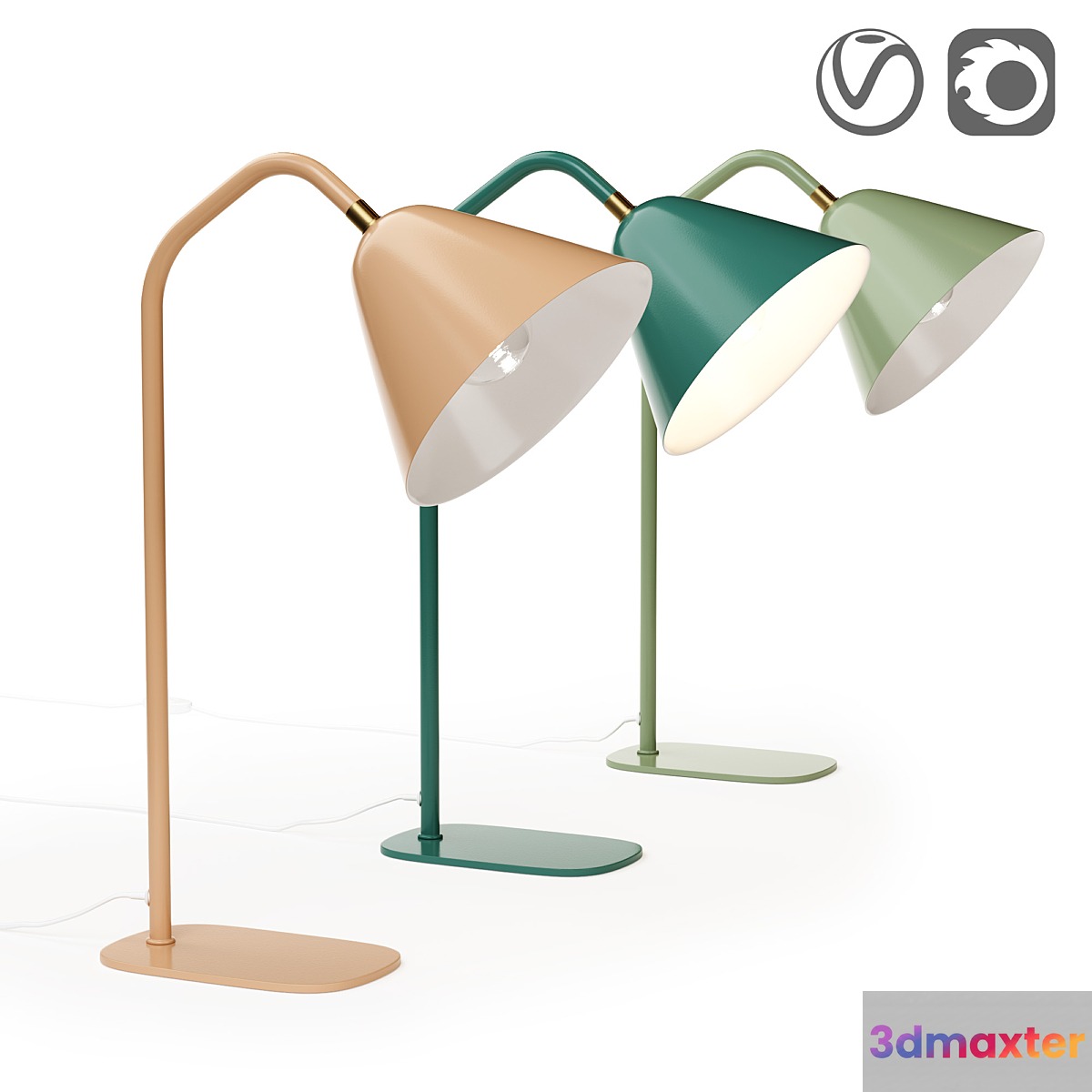 Metal table lamp Copita 3D Max