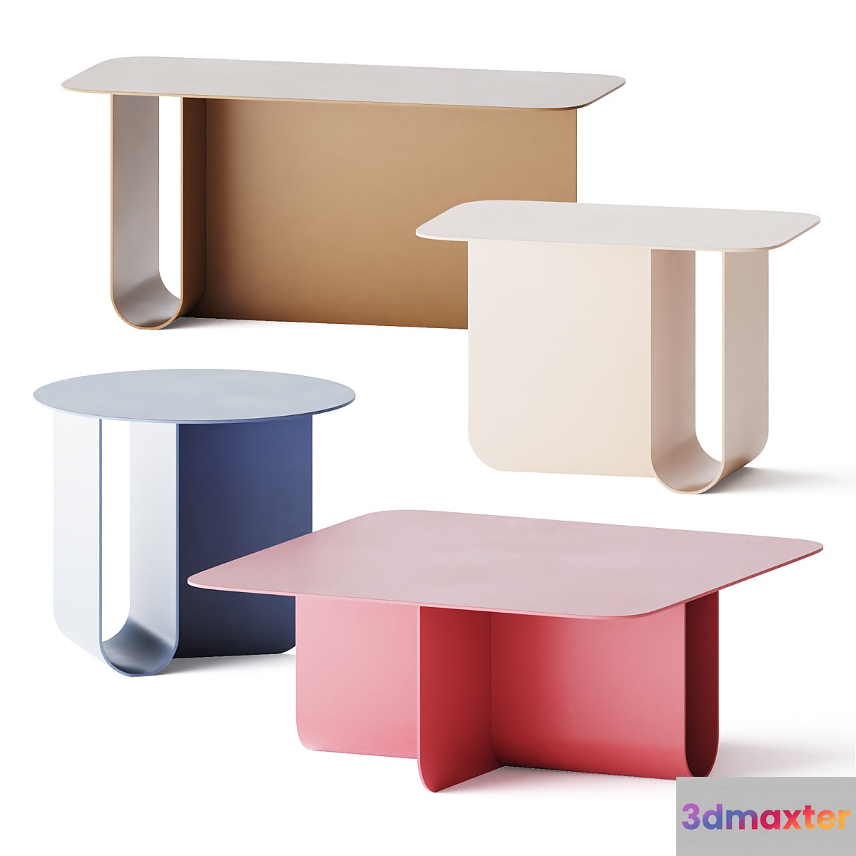 U Aluminum coffee table by La Cividina