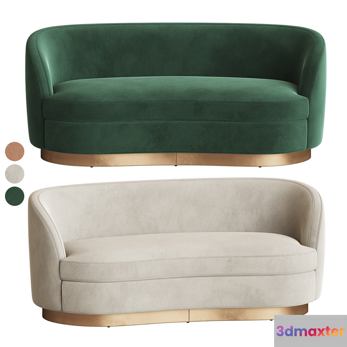 Tropez Velvet Petite Sofa - No.5