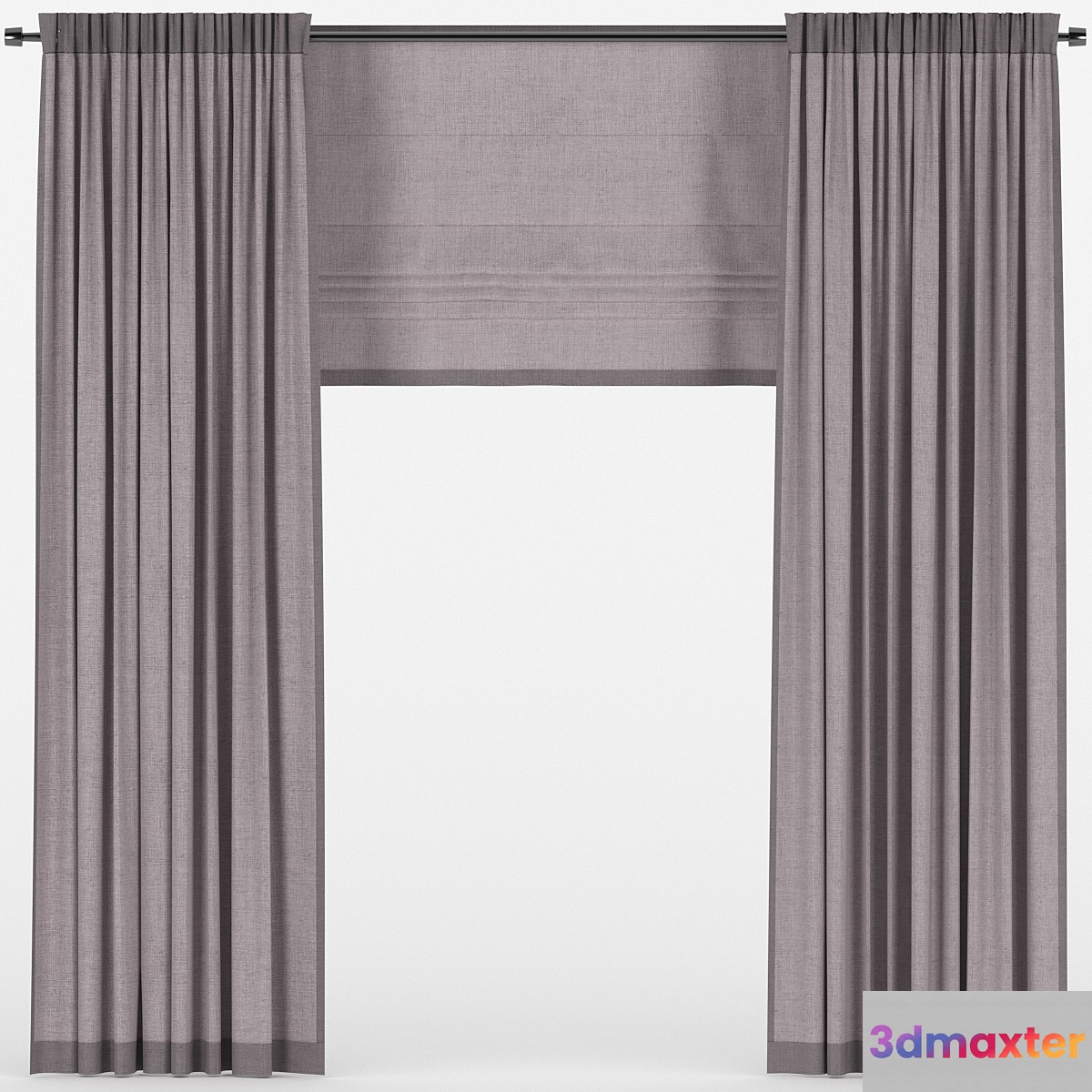 Curtains with roman 3D Max