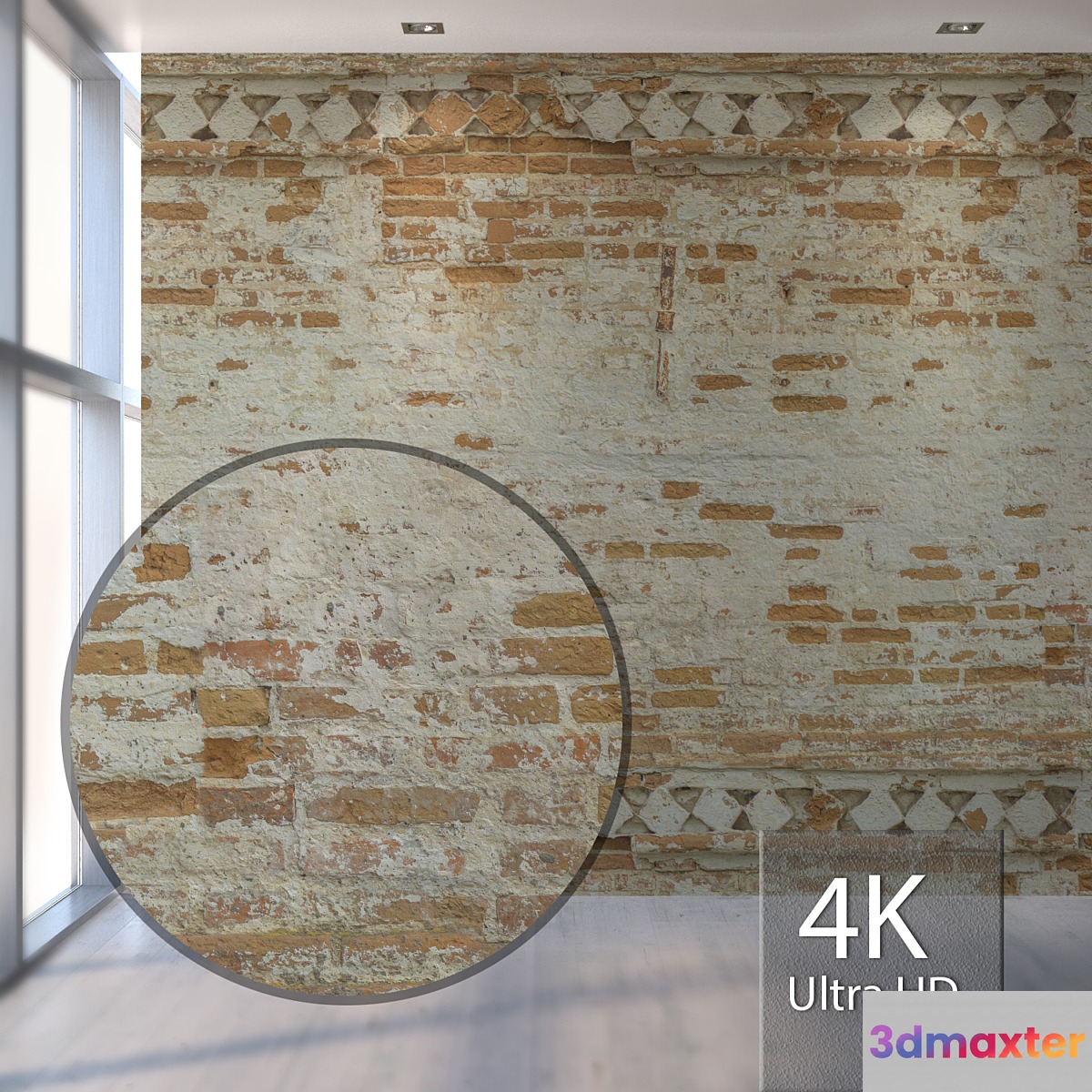 Old brick wall 1006 3D Max