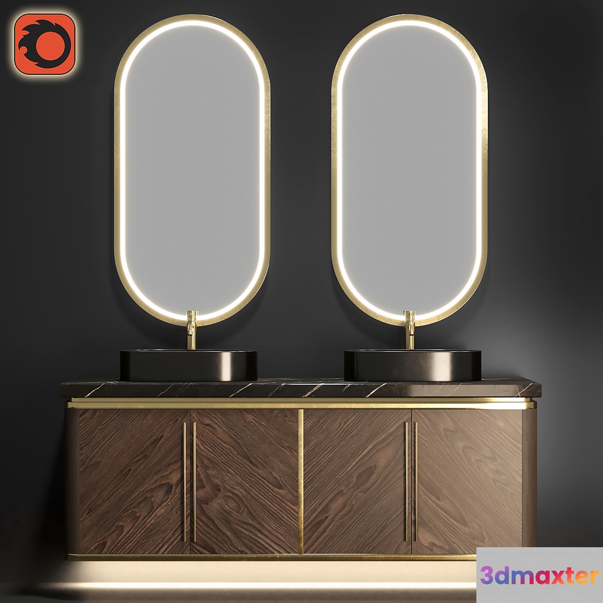 Ap Bathroom Cabinet Set 03 3D Max