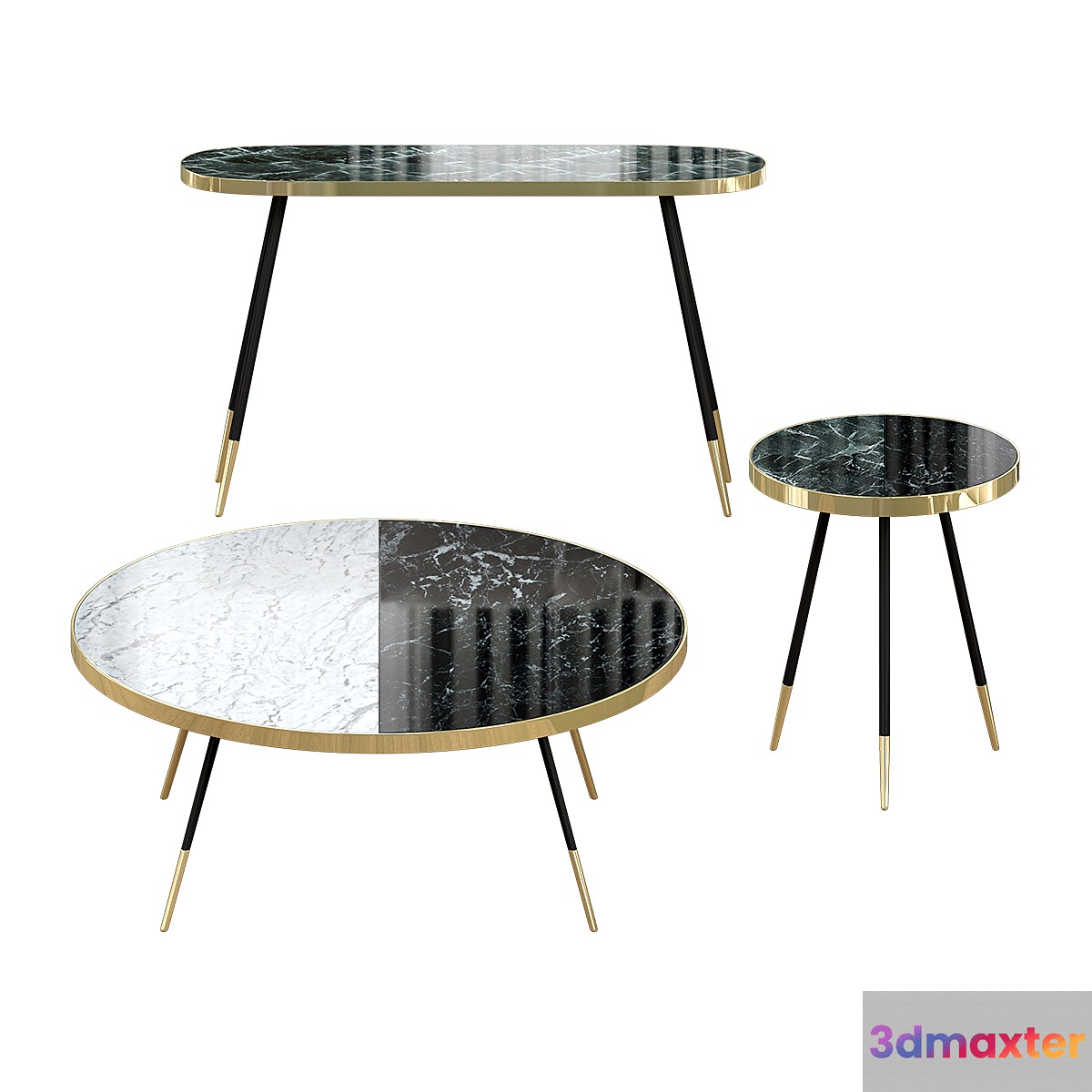 Band marble coffee table by Bethan Gray 3D Max