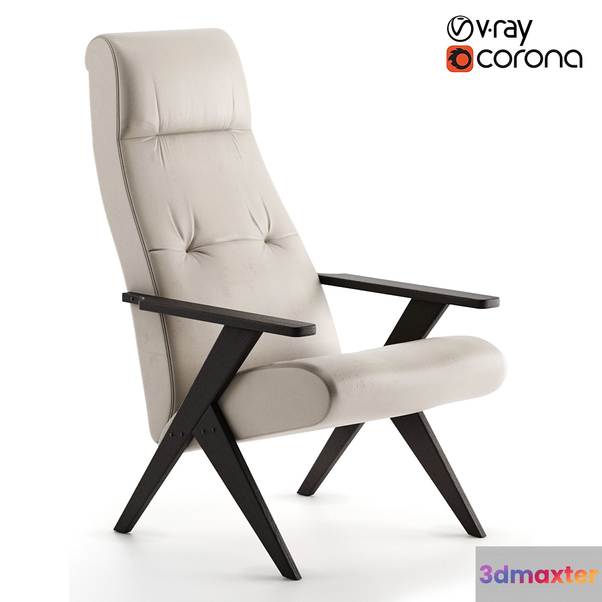 Armchair Tinto Light Beige 3D Max