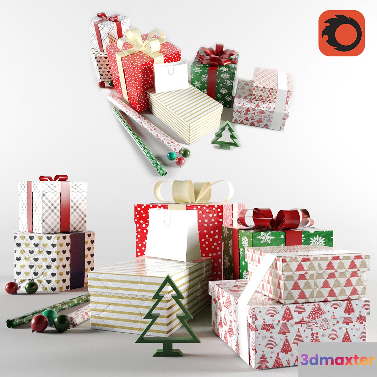 New Year gifts 3D Max