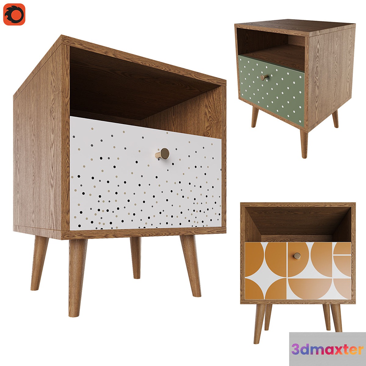 Bedside table Berber 3D Max