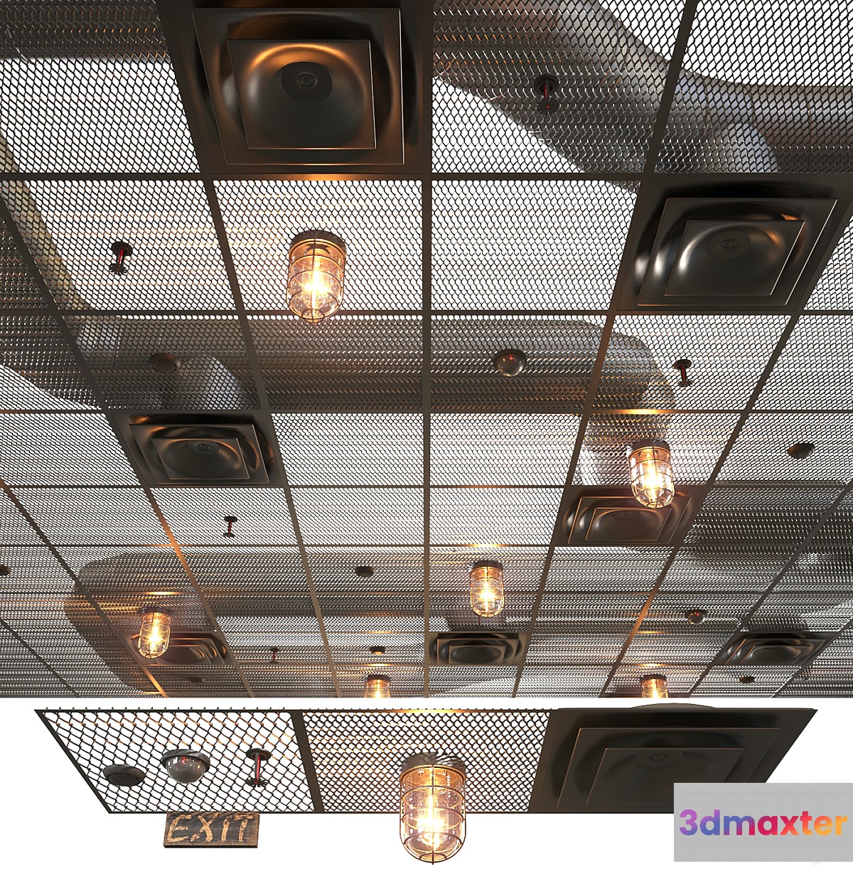 Modern ceiling system in Loft style - No.3