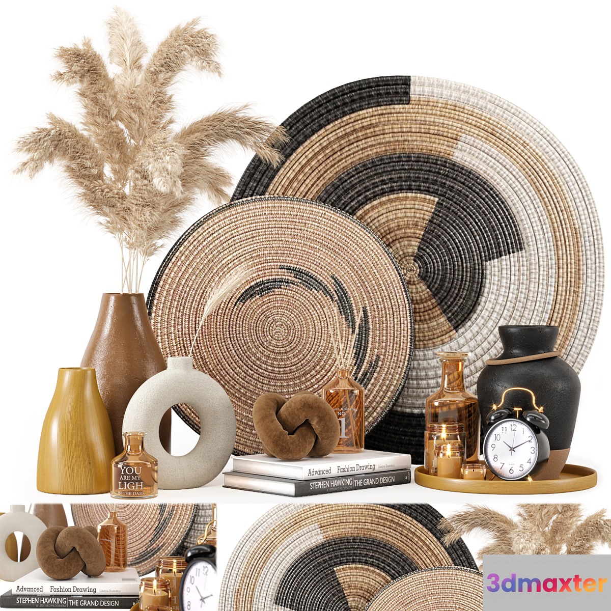 Pampas Decorative Set 04 Dried Flower 3D Max