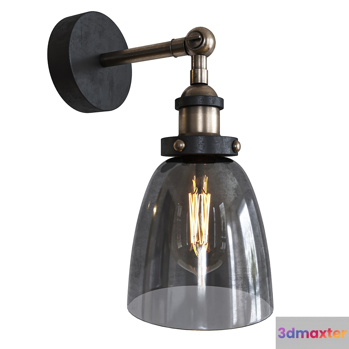 Smoke Glass cloche Wall Lamp 3D Max