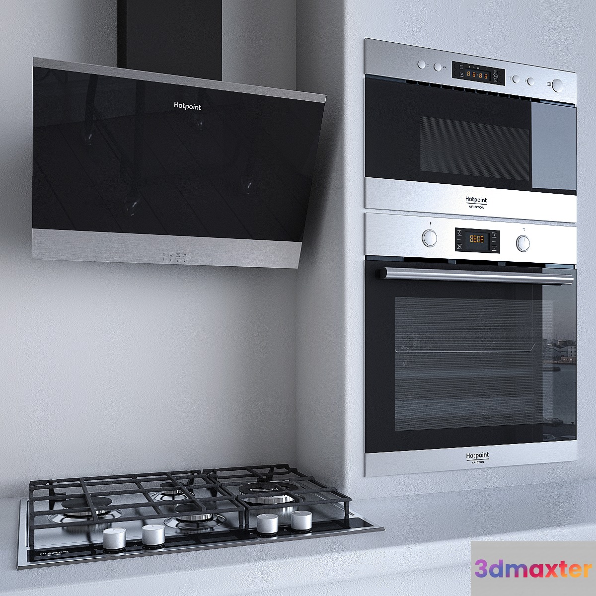 Ariston 3 kitchen appliances 3D Max