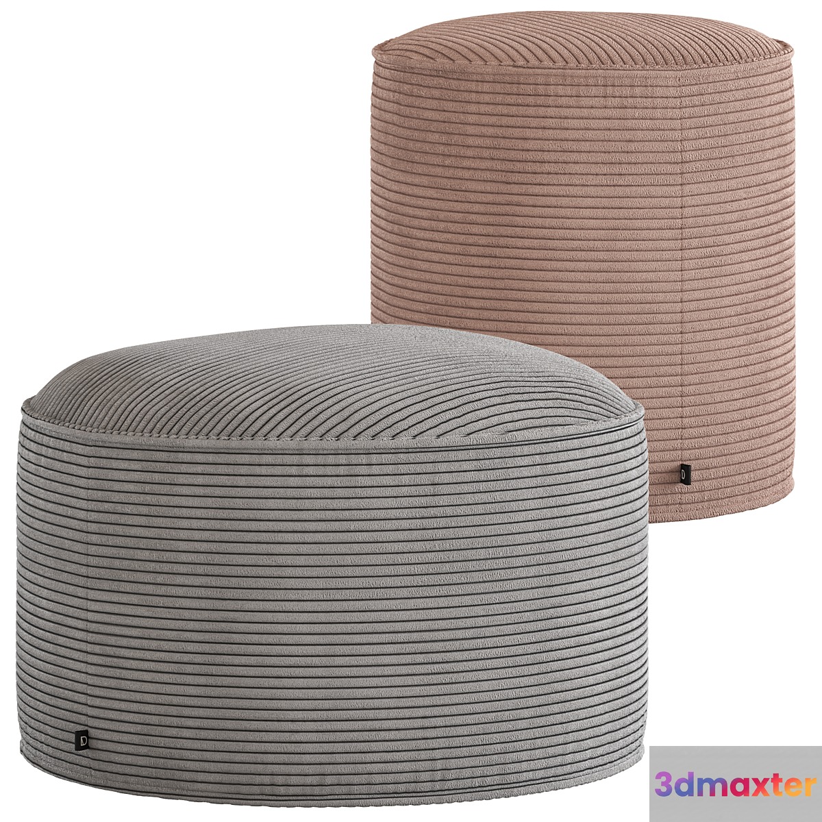 Linea Furniture Segolene Corduroy Pouffe 3D Max