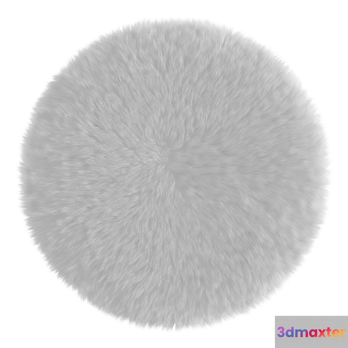 Round white rug 3D Max