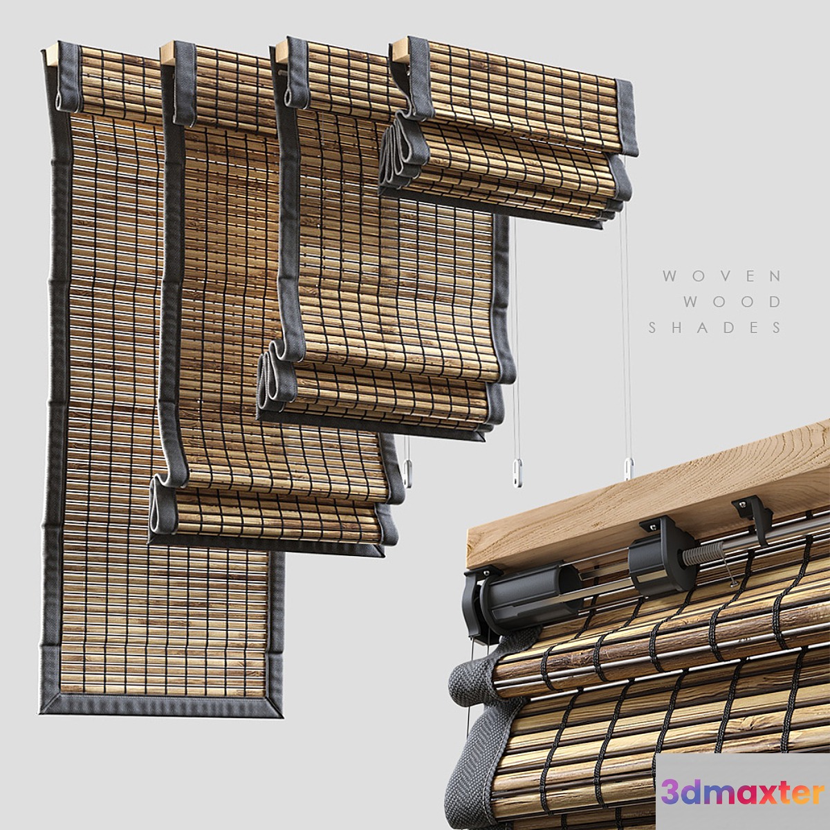 Woven wood shades 2 3D Max