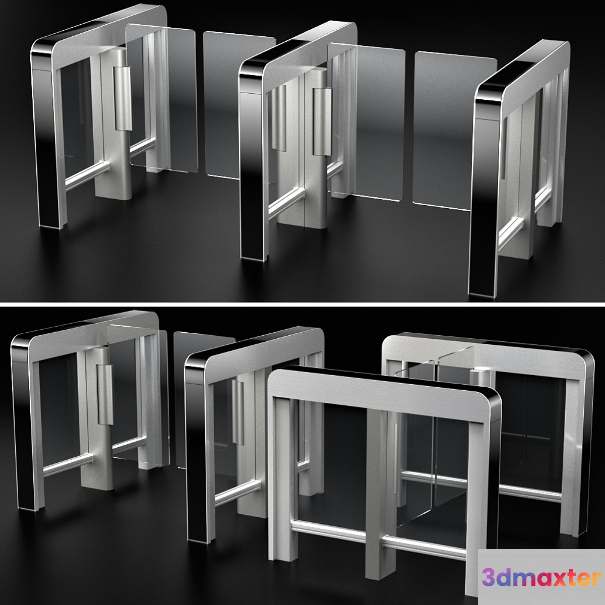 Sensor sliding gate turnstiles 3D Max