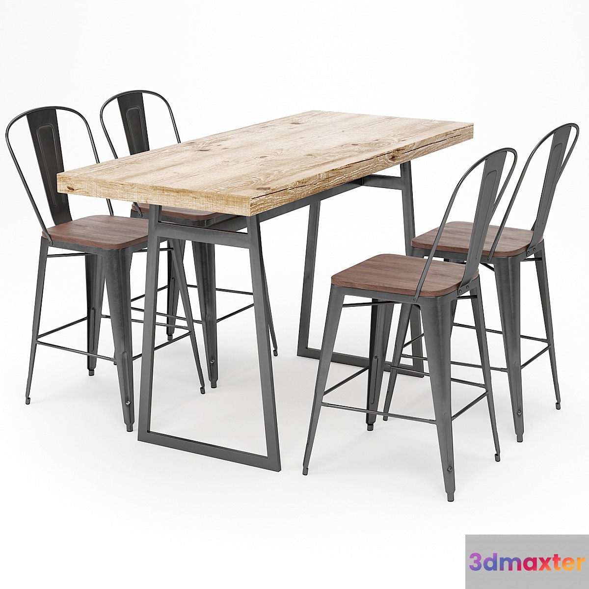 Bar Table and Stool Sets 05 3D Max