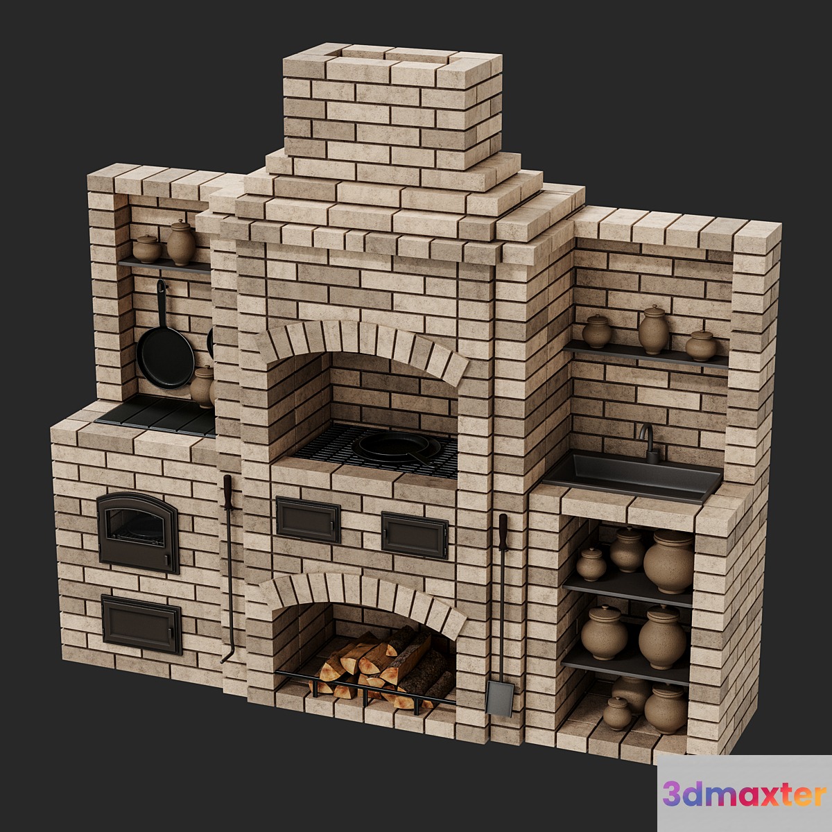 Brick oven barbecue - No.2 3D Max