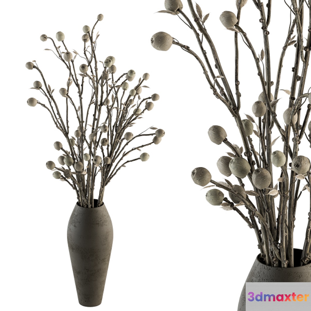 Bouquet 32 - Dried Plant Papavet Bouquet 3D Max