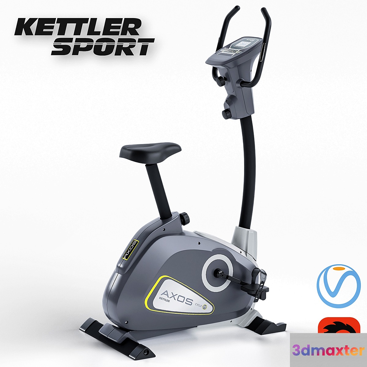 Exercise Bike Kettler Axos Cycle M. Training apparatus 3D Max