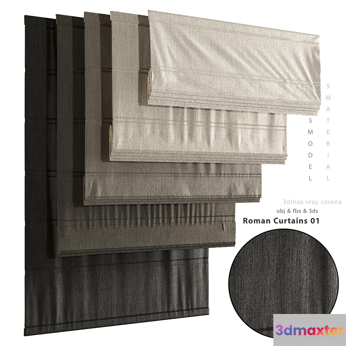 Roman curtain 01 3D Max