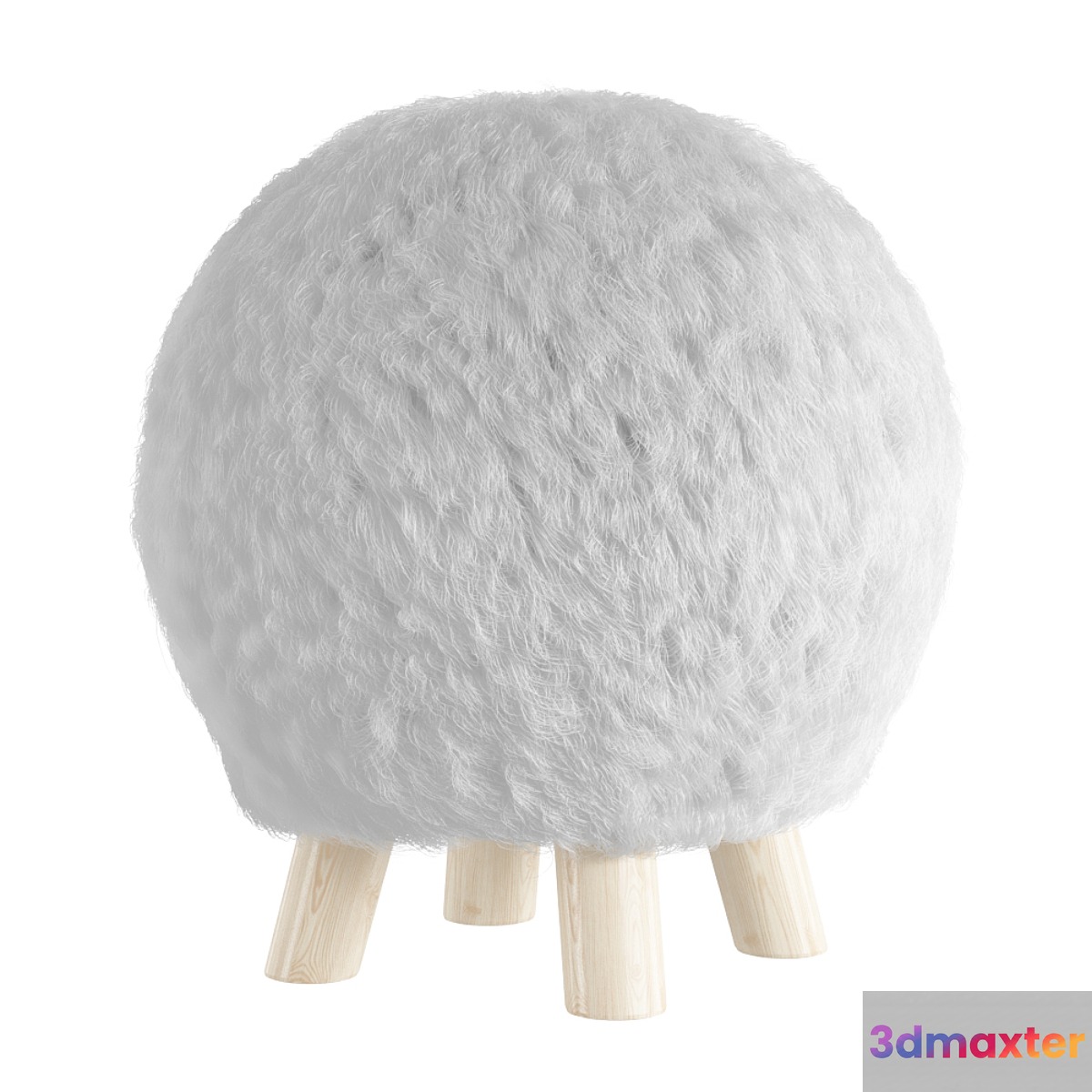 Round soft ottoman 6906 3D Max