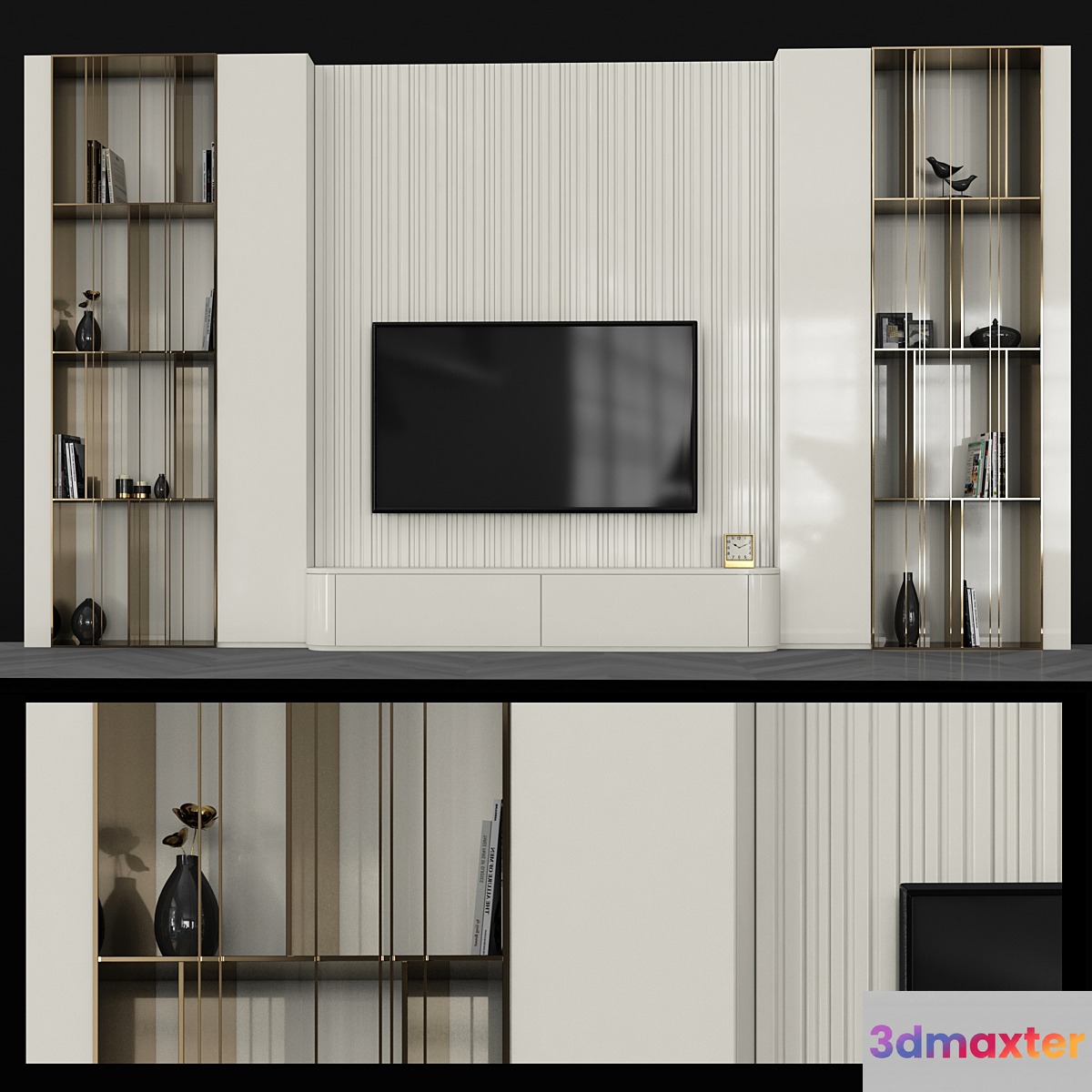 Modern TV wall set20 3D Max