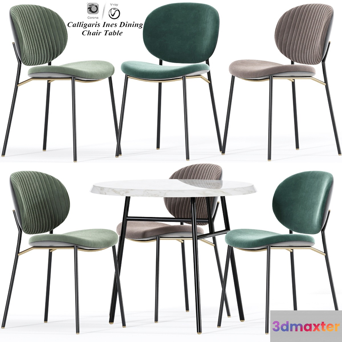 Calligaris Ines Dining Chair Table 3D Max