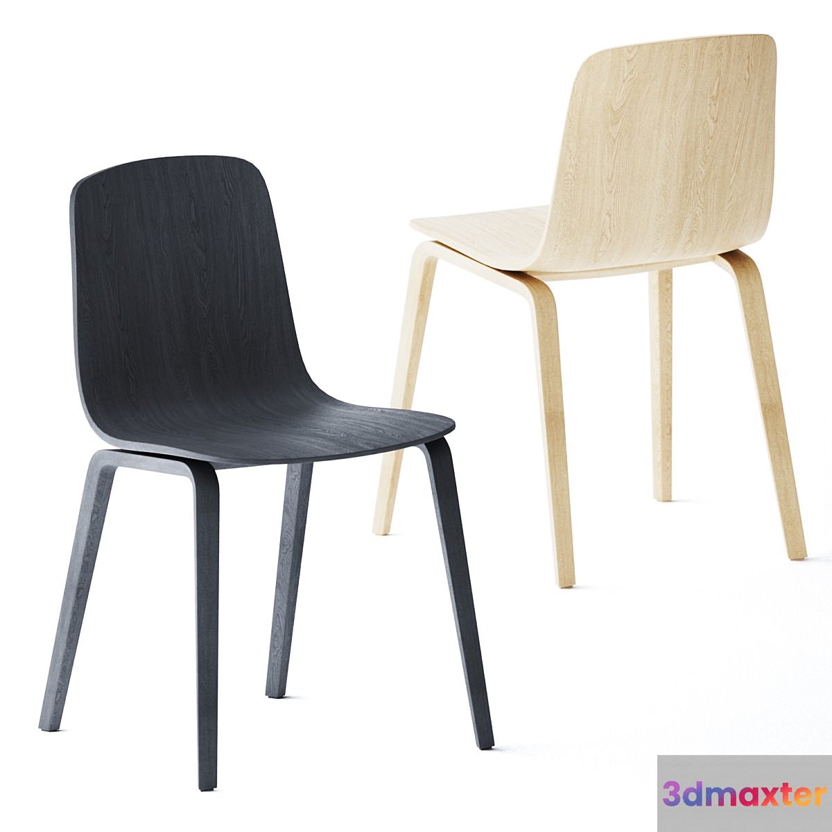 Wooden chair Aavo by Arper 3D Max