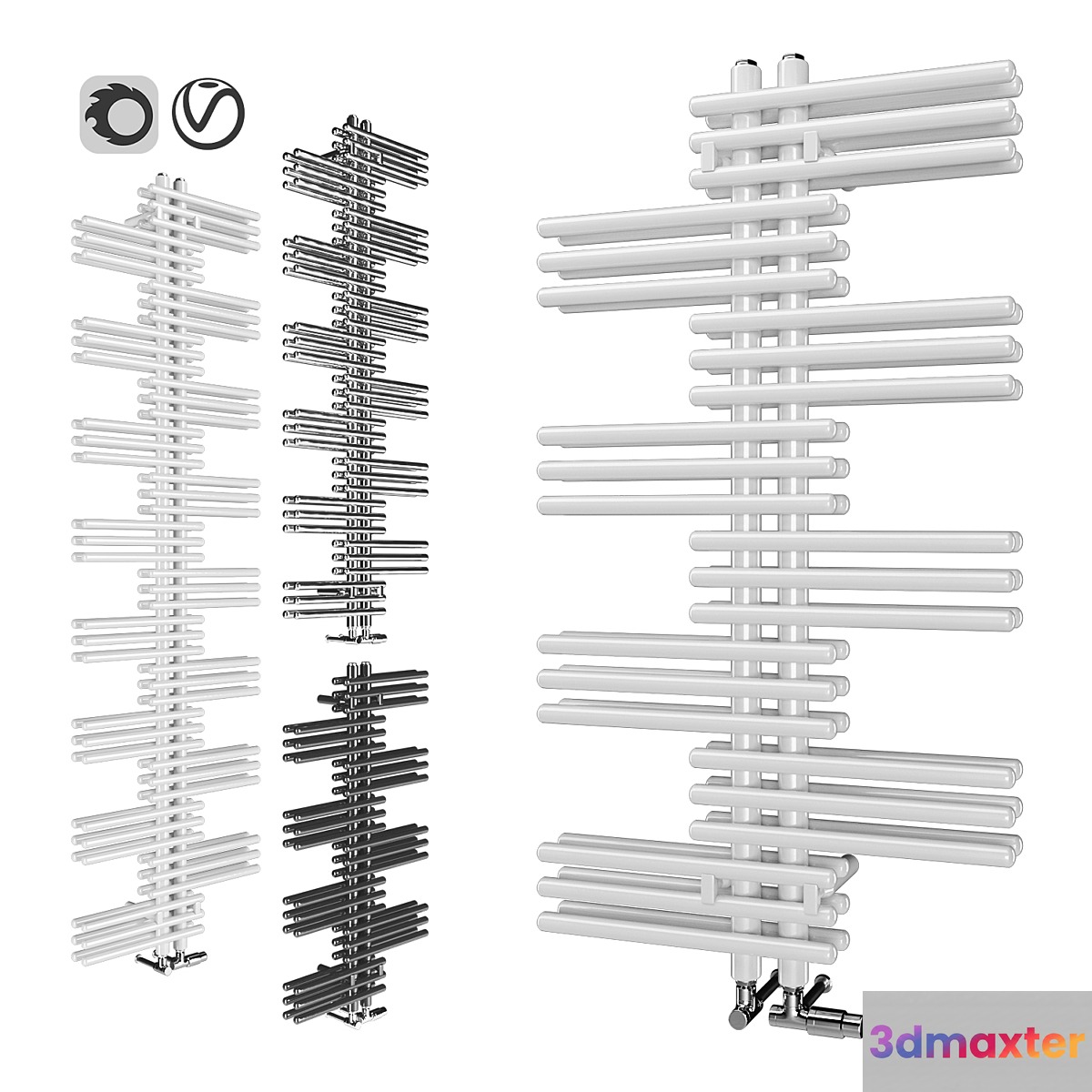 Heated towel rails Zehnder Yucca 2 3D Max