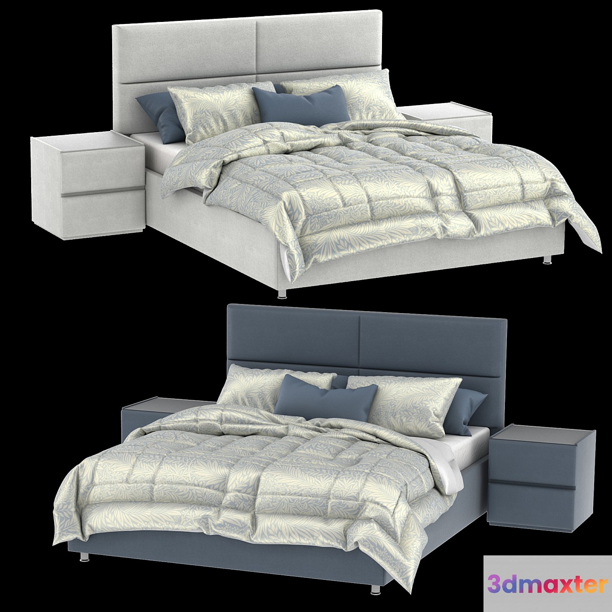 Bed with lifting mechanism ORLANDO and curbstone OSCAR from Askona 3D Max