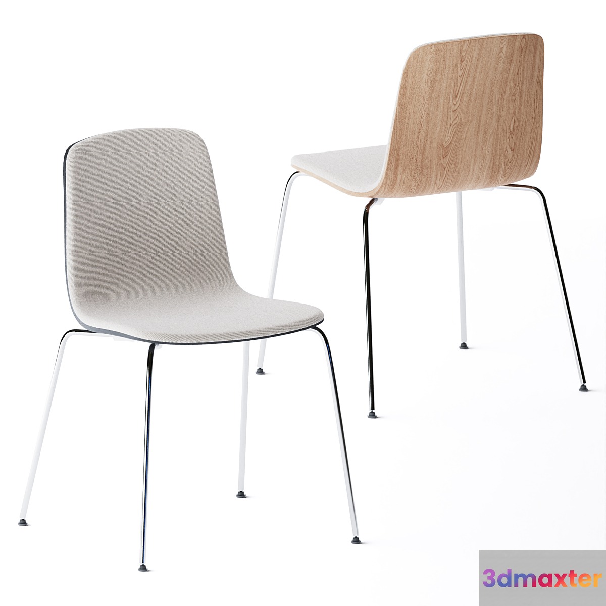 Upholstered stackable chair Aavo by Arper 3D Max