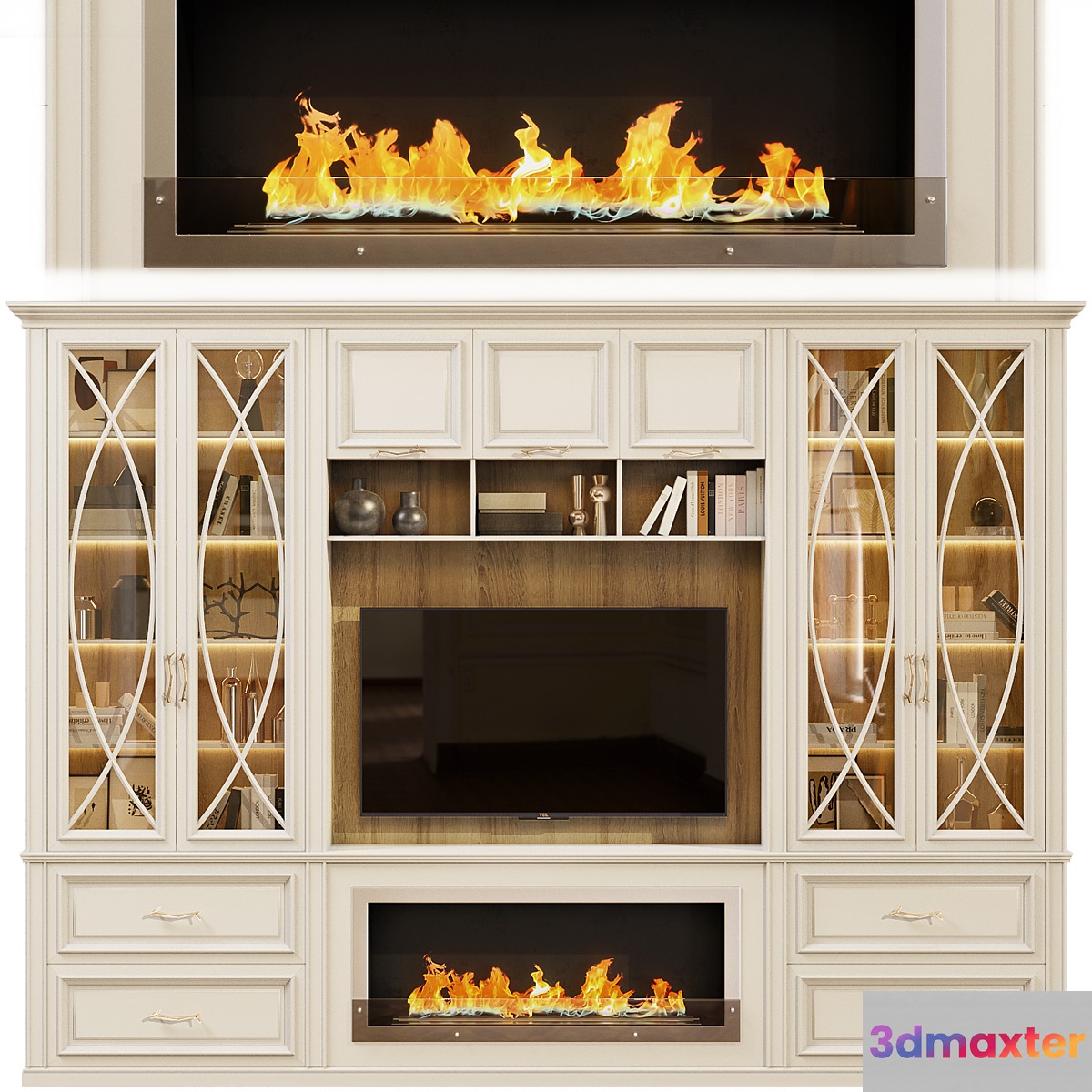 Neoclassical TV wall 002 3D Max