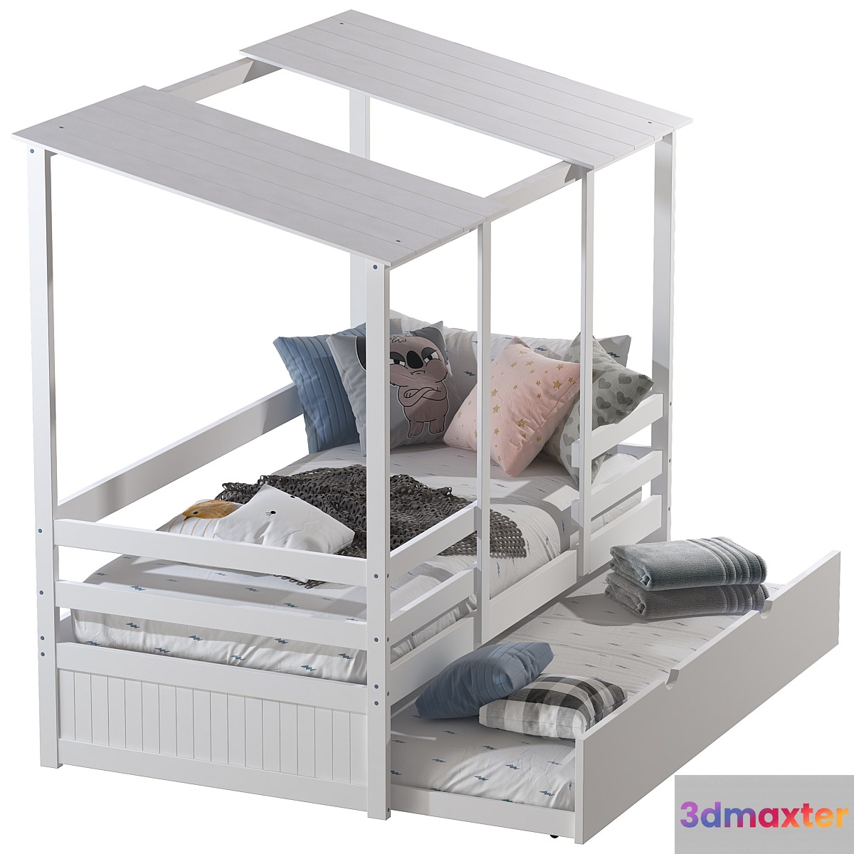 White kids bed