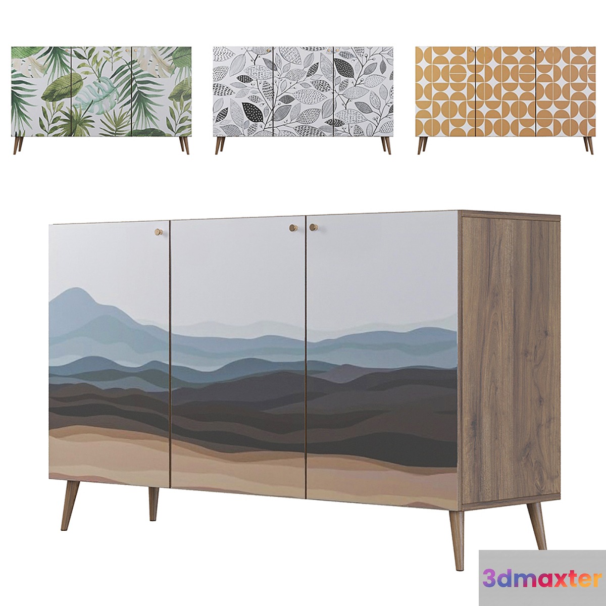 Chest of drawers Berber three doors 21 print