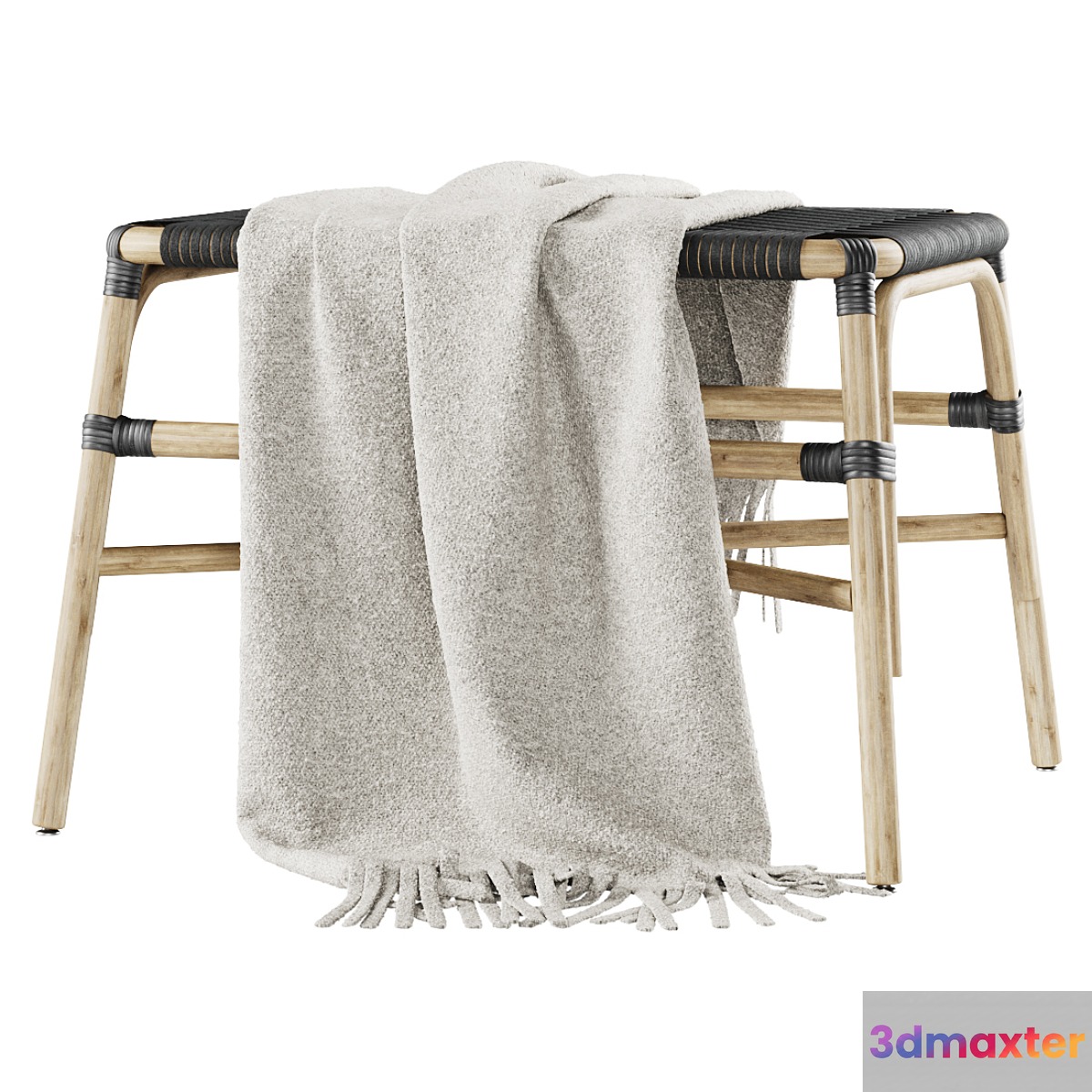 Rattan ottoman MD41 _ Rattan upholstered bench - No.2