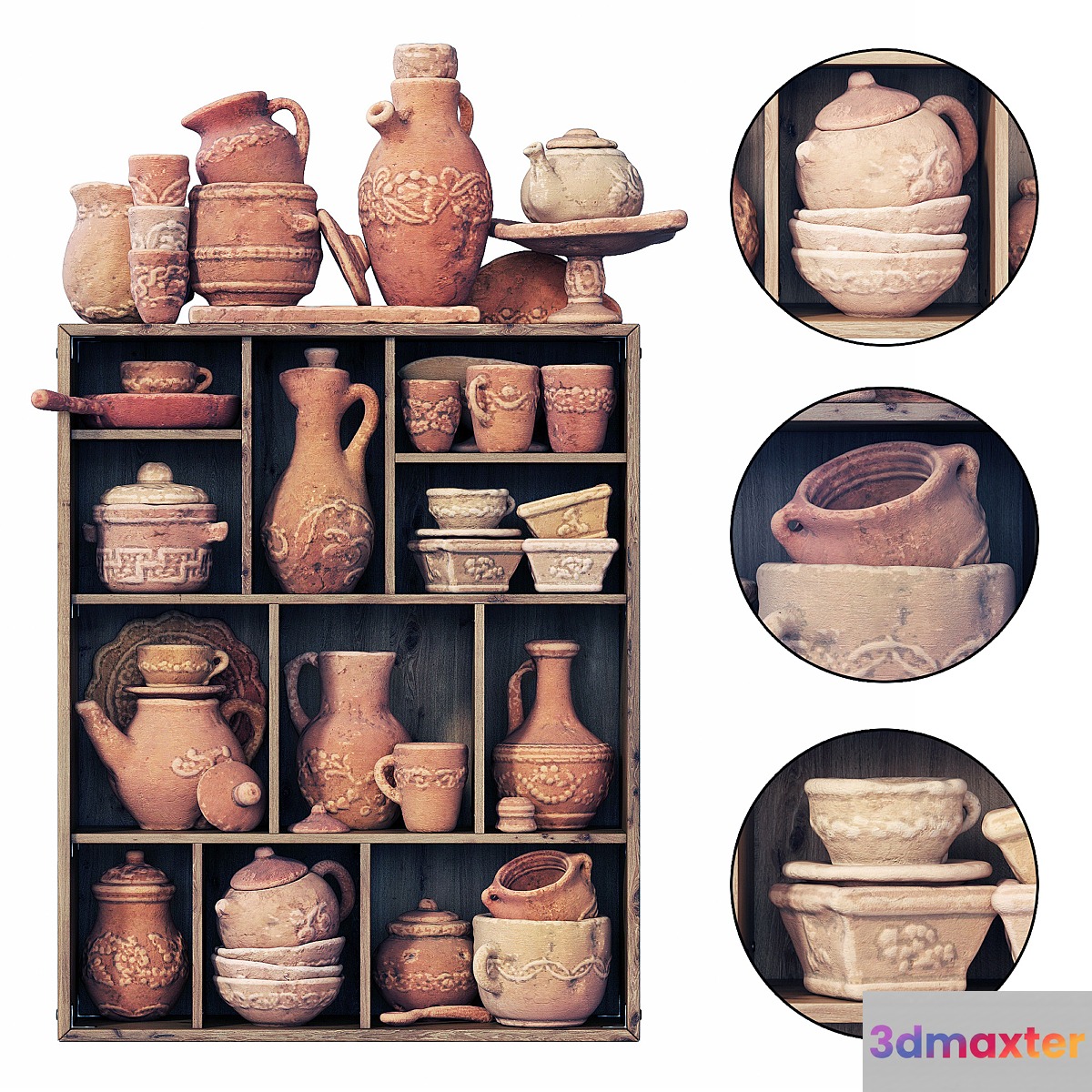 Dishes clay decor n17 _ Clay dishes No. 17 3D Max