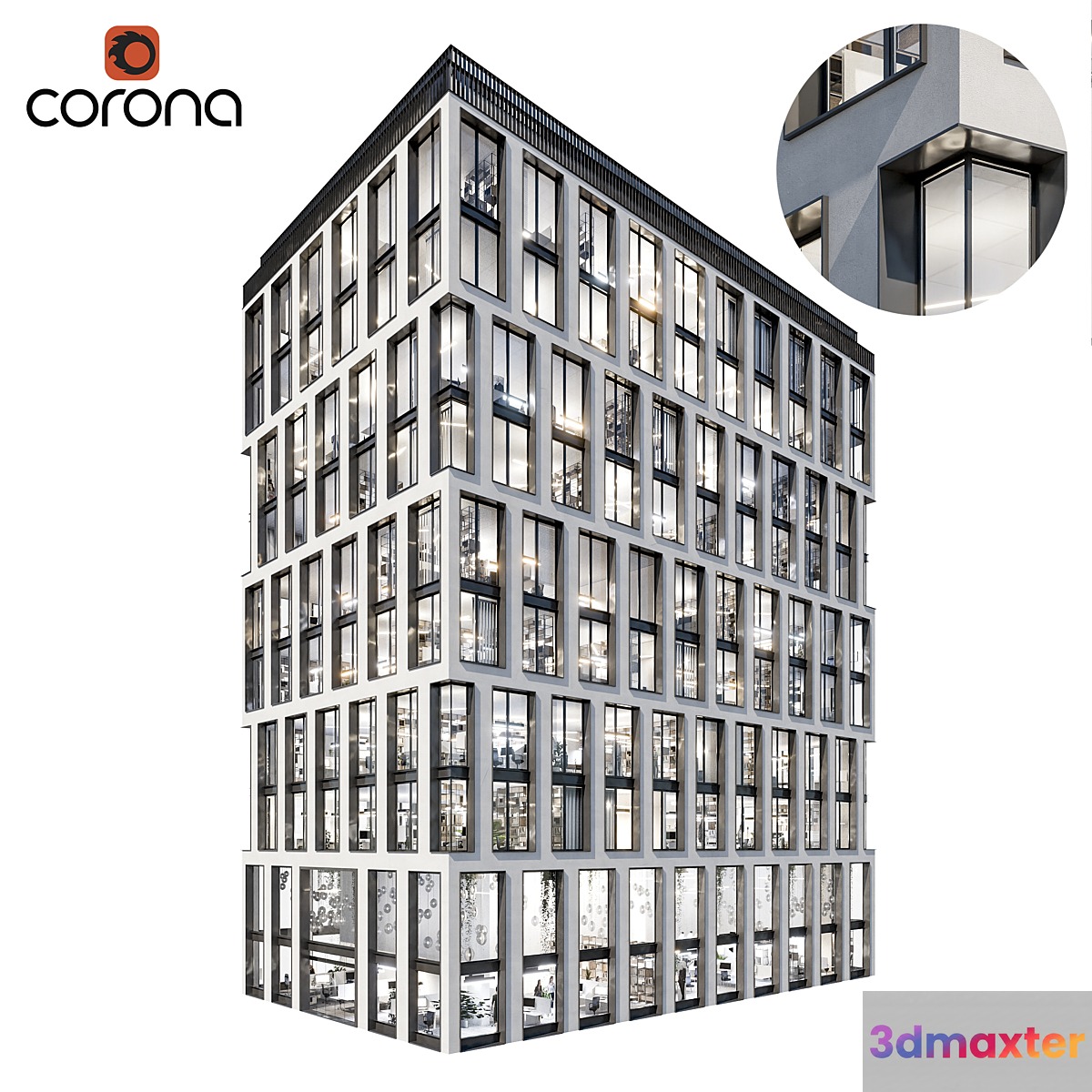 Modern office building 03 3D Max